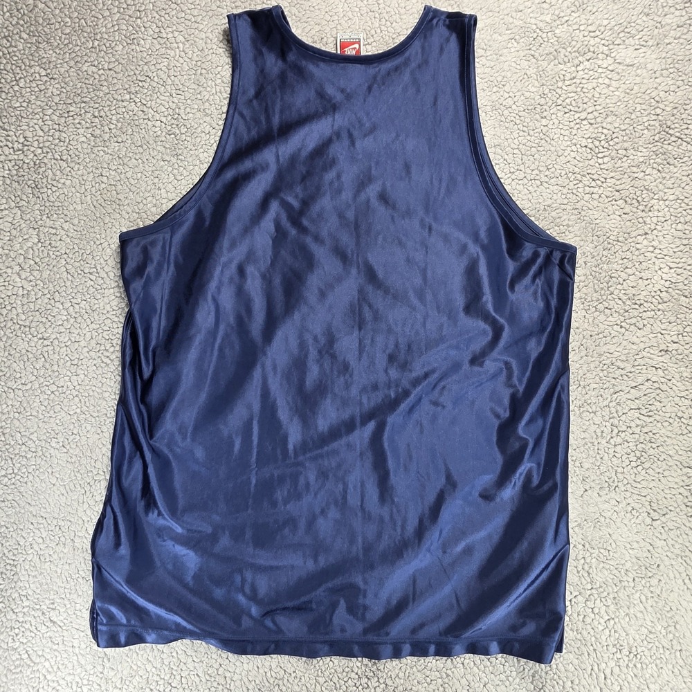 Vintage Nike Men's LRG Sleeveless Basketball Mesh Jersey Center Swoosh Blue Y2K - Picture 7 of 8